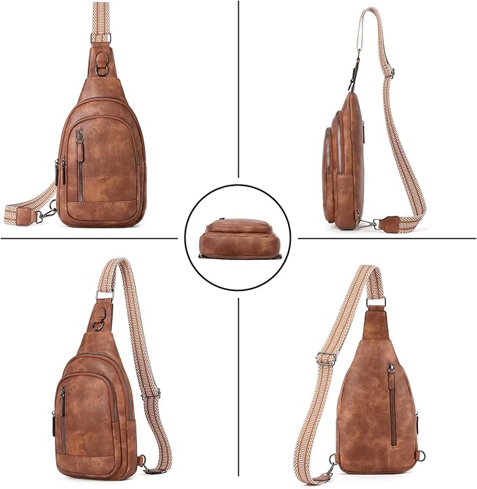 CLUCI Crossbody Bags for Women Men,Leather Sling Bag Cross Body Backpack for Woman Gifts for Women Birthday Unique