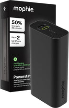 Mophie Powerstation 10,000mAh Power Bank (Gen 3) – Ultra-Fast USB-C PD, 30W Output, Charges 2 Devices, Up to 2 Phone Charges, LED Indicator, Compact & Portable, Premium Anodized Aluminum Body, Black