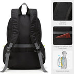 Lightweight Packable Travel Backpack, 30L Black Daypack Hiking Backpack for Women Men, Waterproof and Foldable, Travel Backpack Carry on Flight Approved