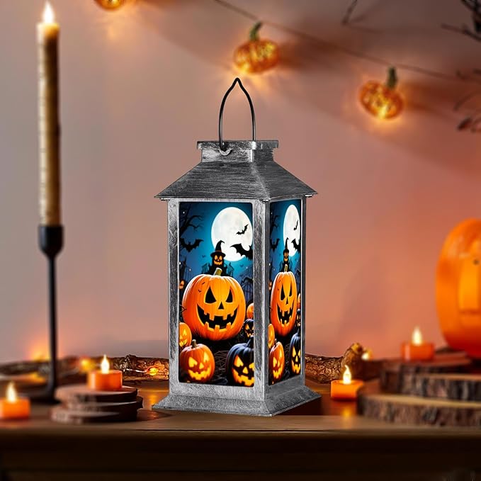 Halloween Decorations Outdoor,Halloween Hanging Decorations,Solar Lantern,Decor for Home Outside Porch Garden Yard Lawn Party Decorations（Witch Pumpkin）