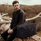 S-ZONE Duffle Bag for Travel Canvas Duffel Bag Carry on Weekender Bag for Men