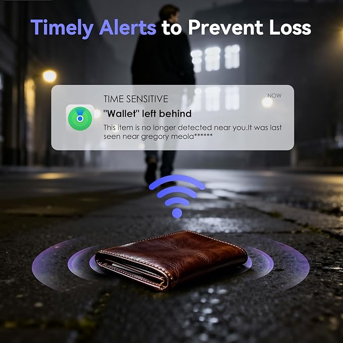 Wallet Tracker Card Air-Tag - Work with Apple Find My (iOS only), 0.07in Slim Tracking Card, IP68 Waterproof Bluetooth Tracker Finder, Apple MFi Certified, Item Locator for Luggage, Passports, Purse