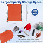 5-Pack Waterproof Drawstring Backpacks, Soccer-Texture Oxford Fabric, 16.9" × 13.8", Lightweight 0.20 lb Each, No Eyelets, Gym & Marathon Gear Sacks(Orange)