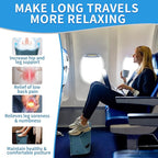 Travel Foot Rest for Airplane & Office - Portable Under Desk Foot Stool, Relieves Back & Knee Pain, Comfort for Long Flights, Cars, Subways & Trains - 2 Pack (Blue & Green)