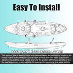 Universal Deluxe Kayak Seat Cushion with Storage Bag for Kayak,Padded Boat,SUP,Canoe,Fishing Boat,Seats with 4 Adjustable Straps