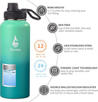 Farsea Insulated Water Bottle With Paracord Handle, Protective Silicone Boot and 2 Lids (Straw Lid & Spout Lid), Stainless Steel Water Bottle Wide Mouth, Double Wall Sweat-Proof BPA-Free, 40 oz
