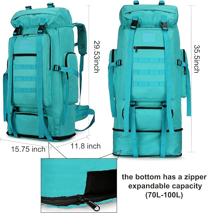 Hiking Backpack for Men 70L/100L Camping Backpack Military Rucksack Molle 3 Days Assault Pack for Climbing