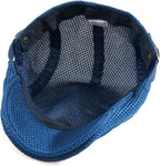 2 Pack Men's Mesh Cap Breathable Summer Newsboy Hat Adjustable Beret Ivy Cap Irish Cabbie Driving Hunting Hats