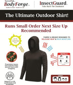 Permethrin Insect Repellent Mens Athletic Hoodies Long Sleeve Fishing Shirts SPF 50+ UV Sun Shirt Protection Rash Guard