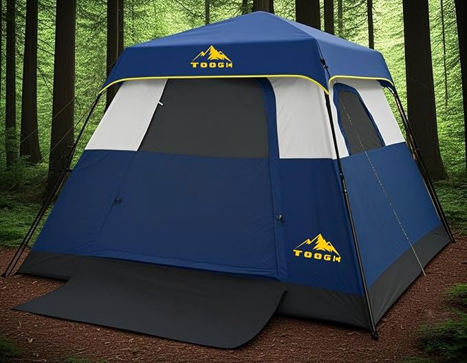 3/4 Person/6 Person Camping Tent Fast Cabin Tent with Instant Setup Tent, Weatherproof Tent Easy Quick Set Up & Pop Up in 60 Seconds with Rainfly Backpack for Family Camping,Upgraded Ventilation