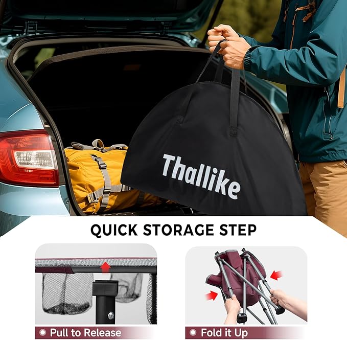 Portable Lightweight Folding Camping Table - Collapsible Foldable Picnic Camp Table with Cooler 4 Enlarged Upgraded Cup Holders and Carry Bag for Tailgating Beach BBQ RV Hiking Party Travel