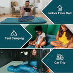 Self Inflating Sleeping Pad with Electric Pump, 3.14" Ultra-Thick Memory Foam Camping Mattress Pad with Pillow Fast Inflating in 30s,9.5 R-Value Insulated Camping Pad for Camping Car Travel, Blue