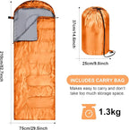 Tudomro 2 Pcs Camping Sleeping Bag for Adults, Lightweight Packable Waterproof Camping Gear Equipment to Keep Warm for Spring Summer Fall Indoor Outdoor Backpacking Hiking Travel