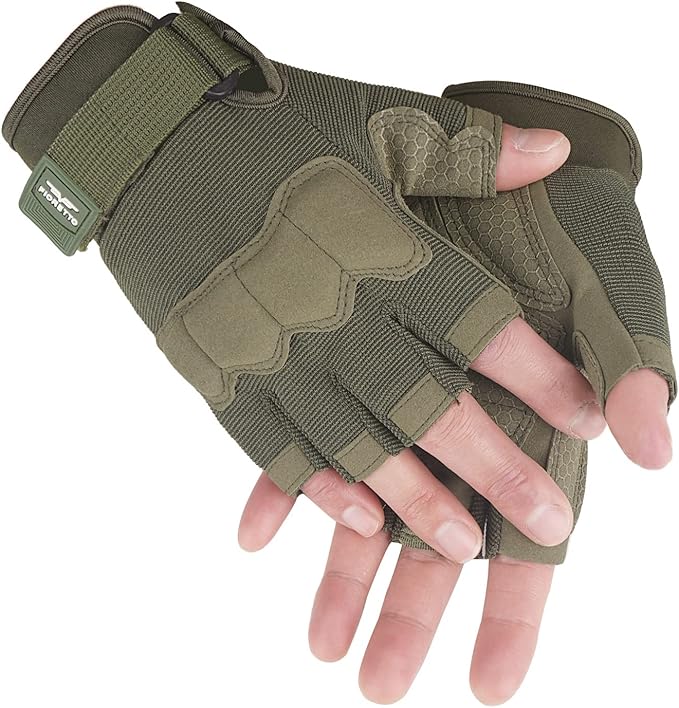 FIORETTO Fingerless Gloves, Half Finger Gloves for Driving, Cycling, Shooting, Hunting, Motorcycle, Climbing, Outdoor Work 215801
