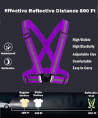 Reflective Running Vest 2-10 Pack, High Visibility Reflective Gear Night Cycling Safety Vest Strap for Men Women Kids