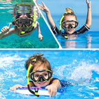 Snorkeling Set for Kids, Full Dry Snorkeling Mask Set for Adults, Anti-Fog Protection, Unisex,HD Panoramic View, Snorkeling Gear for Kids 4-14 Age