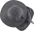 Home Prefer UPF 50+ Mens Wide Brim Fishing Hat with Neck Flap Sun Hat for Men Women Sun Protection Cap