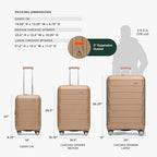 Traveler's Choice Pagosa Hardshell Expandable Luggage with Spinner Wheels, Latte Beige, 2-Piece Set (22/26)