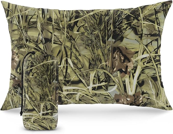 Camping Pillow Shredded Memory Foam Travel Pillows for Sleeping Compressible Lightweight Camp Pillow Washable Backpacking Pillow for Camping & Hiking Firm Supportive Small Pillow for Travel