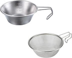 CAMPINGMOON 1pc Stainless Steel Camping Sierra Cup 310ml with 1pc Colander S-220/S-213