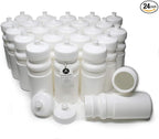 Rolling Sands USA Made 20 Ounce Sports Water Bottles - 24-Pack Bulk BPA-Free Blank Sports Bottles for Teams & Classrooms - White Bottle/White Lid, No Smell No Taste