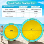Round Floating Ring Inflatable Water Hammock Heavy Duty River Floats Lake Raft for Adults Tanning Pool Lounger Float Island Platform Pad Mat for Party