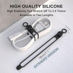 UMUST Silicone Cable Straps,10PCS 7.1"Cord Ties, Reusable Cable Ties，Travel Cord Organizer，Wire Organizer Ties for Kitchen,Home,School,Bundle Storage for Cables Etc（5 Colors）