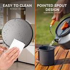 Onlyfire 14pcs Camping Cookware Mess Kit, Non-Stick Lightweight Pot Pan Kettle Set with Plates Forks Knives Spoons for Camping, Backpacking, Outdoor Cooking and Picnic CT604