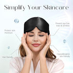 ZIMASILK 100% 22 Momme Mulberry Silk Sleep Mask - Full Silk Filled, Ultra-Soft & Breathable, Face-Hugging Blackout Eye Cover for Sleeping (Black)