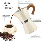Mongdio Stovetop Espresso Maker Moka Pot, Cuban Coffee Maker Stove top coffee maker Moka Italian Espresso Greca Coffee Maker Brewer Percolator, 12 Espresso Cups, 20 oz - White