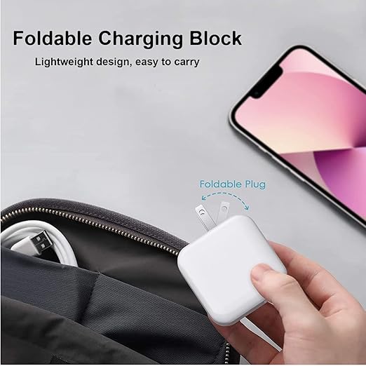 iPad Charger, 2Pack [Apple MFi Certified] 10FT Long USB A to Lightning Cord Cable with USB Wall Charger Travel Plug Foldable Portable Adapter Compatible with iPad, iPadAir, iPadMini, iPadPro, iPhone