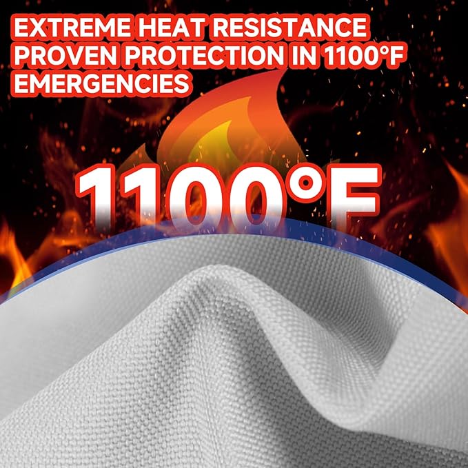 30 Packs Fire Blanket – 39.37x39.37 Inches, 1100℉ Heat Resistant, Emergency Fire Suppression Blanket for Kitchen, Home, Car, Camping – Easy to Use, Non-Toxic, Reusable, Compact & Lightweight