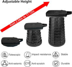 Upgraded Folding Stool Heavy Duty 550lbs Load Capacity Collapsible Portable Sturdy Telescopic Stool for Camping Travel Hiking (Black)