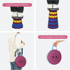 Upgraded 2 Pack Portable Collapsible Stool,Folding Camp Stool for Adults,Lightweight Sturdy 400lbs Load Capacity Retractable for Fishing Hiking Camping Gardening Hunting BBQ(Blue Yellow Purple)