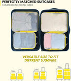 Lightweight Compression Packing Cubes for Suitcases, Compressible Expandable Travel Packing Organizer with Clear Toiletries and Backpack Bag, Travel Essentials for Carry on Luggage 7 Set