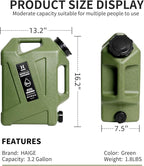 HAIGE Gallon Water Container with Spigot (3.2 Gallon Water Jug Green)