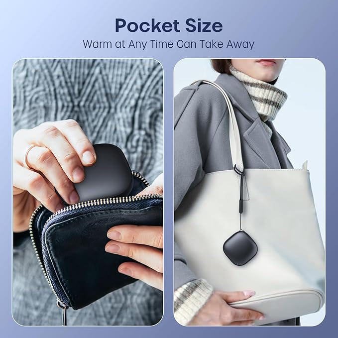 Pocket Size Magnetic Hand Warmers Rechargeable 2 Pack, Heat for 10 Hours AI Smart Chips 3 Levels Heating Ultrathin Protable Handwarmers Electric Glove Heater Hunting Camping Hiking Men Womens Gift