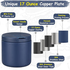 19oz Insulated Vacuum Food Jar with Buckle Lid Wide Mouth Soup Thermo for Hot Food Kids Leakproof Stainless Steel Lunch Container- Blue-1Pack