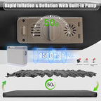 Self Inflating Sleeping Pad for Camping, 4" Extra-Thick Memory Foam Camping Mattress with Electric Pump, Fast Inflate & Deflate, 9.5 R-Value Insulated Camping Pad for Car Travel Tent Cot, Grey