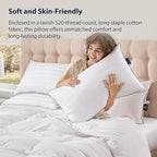 Pacific Coast White Goose Down Pillow with 100% Cotton Shell, Luxury Hotel Bed Pillow for Sleeping, Suitable for Back and Stomach Sleepers, King Size