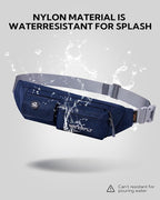 Waterfly Fanny Pack Slim Soft Polyester Water Resistant Waist Bag Pack for Man Women Carrying iPhone 8 Samsung S6, Sapphire Blue
