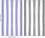 CLOWOOD Plush Oversized Beach Towel - Cotton 40 x 70 Inch Large Thick Blue Striped Cabana Pool Swimming Towel