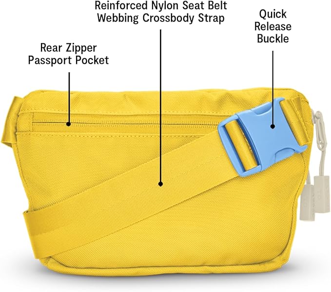 Baboon to the Moon Fanny Pack - Trendy, Compact, Water-Repellent Waist Bag in Multiple Colors and Sizes for Men and Women (Amber, Full Size (3L))