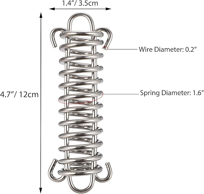 TOBWOLF 10PCS Tent Spring Buckle, Windproof Stainless Steel Rope Tensioner Awning Fixed Hook Buckle, Portable Camping Tent Fixed Buckle, Spring Buckle Set for Outdoor Camping, Dog Training, Swing