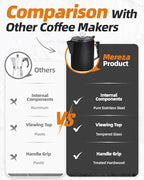 MEREZA Coffee Percolator Stovetop Camping Coffee Pot Stainless Steel 9 CUP Camping Coffee Maker Outdoor Home NO Aluminum or Plastic Black