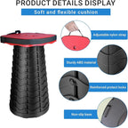 Upgraded Square Folding Stool, Max Load Capacity 485lbs, Portable Collapsible Stool Seat, Telescoping Foldable Stool, Retractable Stool for Adult Camping Fishing Outdoor BBQ