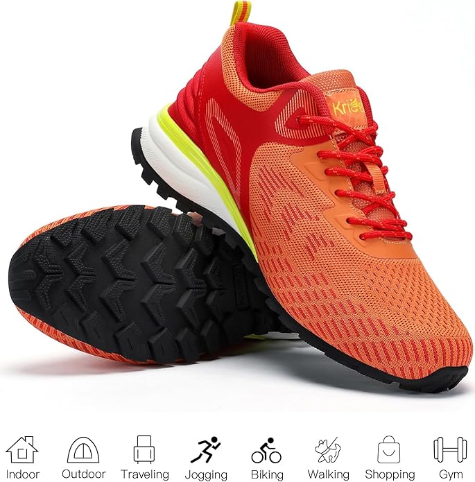 Kricely Men's Trail Running Shoes Non Slip Hiking Shoes Tennis Shoes Fashion Sneakers Workout Footwear