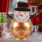 Snowman Christmas Decorations Solar Powered with LED Lights Outdoor Christmas Lanterns for Porch, Solar Snowman Lights Outdoor for Holiday Decor