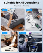 100W Multi USB Charging Cable, 6-in-1 Retractable USB C/Lightning/Micro Multi Charger Cords for iPhones, iPads, MacBook, Tablets, Galaxy, Note & More - 4Ft/1.2M 5A Fast Charging, Portable, Black