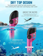 Zenoplige Full Face Snorkel Mask Adults,Dry-Top Snorkeling Gear with Camera Mount,Foldable 180-Degree Panoramic Scuba Mask for Snorkeling Diving Swimming Travel,Snorkel Mask Anti-Fog & Anti-Leak